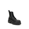 Balenciaga Black Calf Leather Bos Taurus Lace-Up Boots Balenciaga