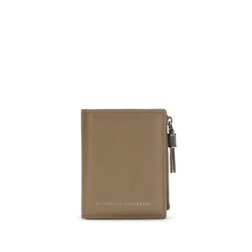 Brunello Cucinelli Beige Calf Leather Bos Taurus Wallet Brunello Cucinelli