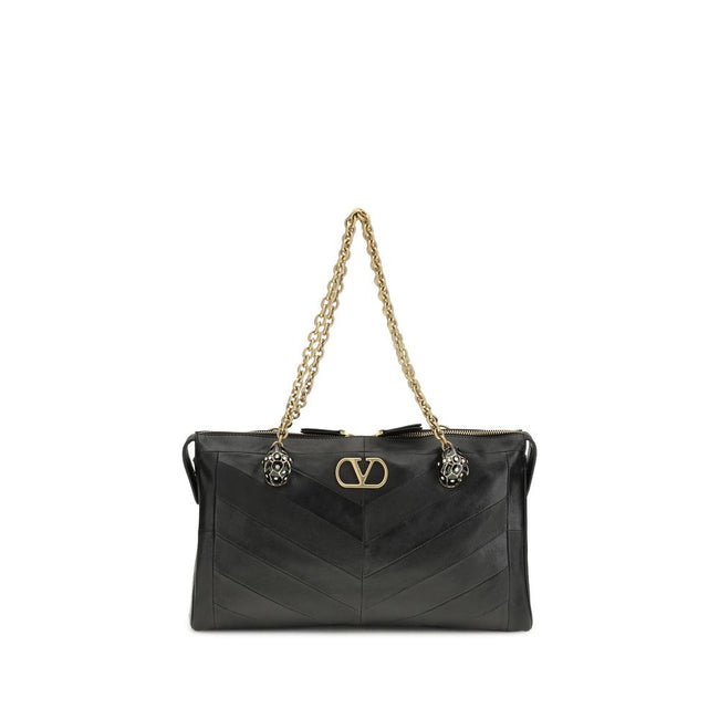 Valentino Garavani Black Lamb Leather Shoulder Bag Valentino Garavani