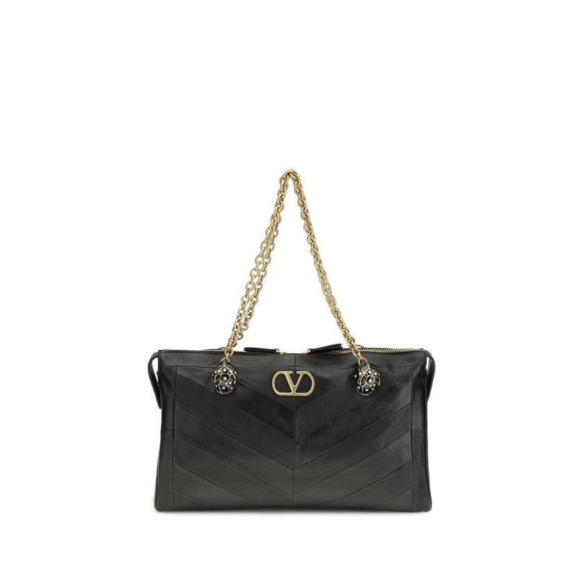 Valentino Garavani Black Lamb Leather Shoulder Bag Valentino Garavani