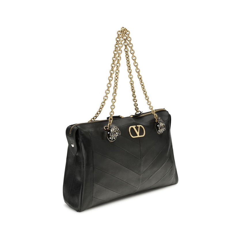 Valentino Garavani Black Lamb Leather Shoulder Bag Valentino Garavani