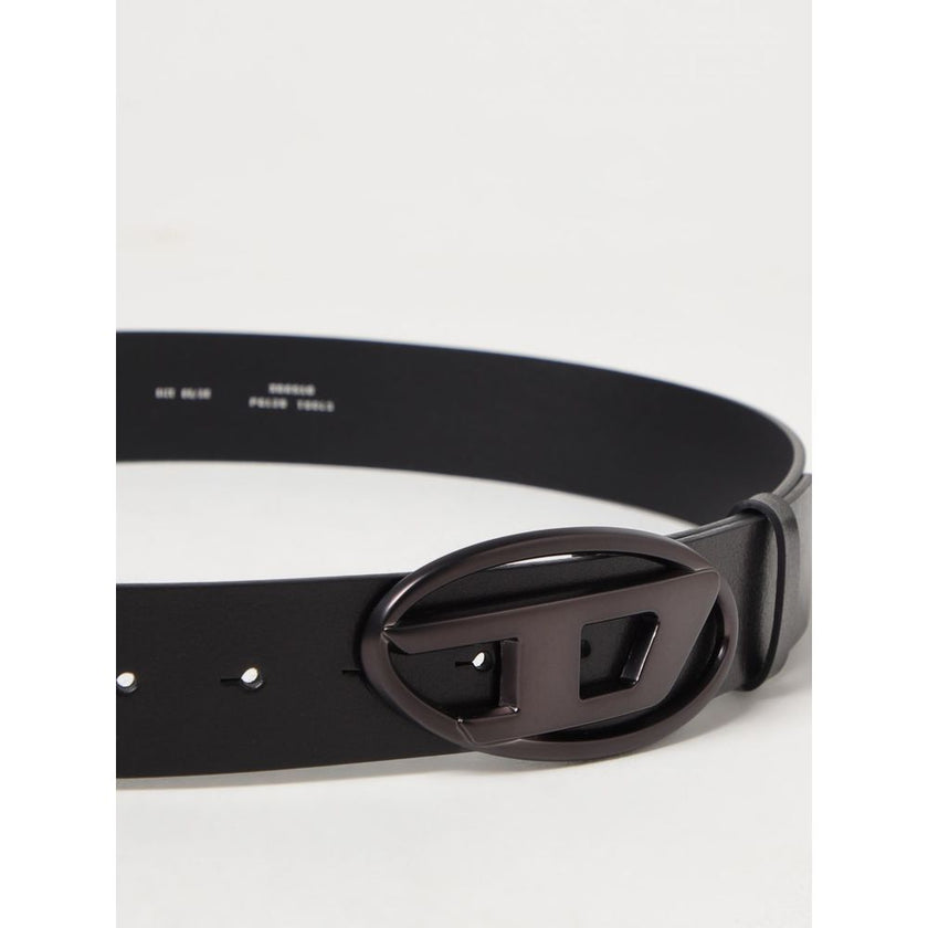 Diesel Black Leather Regular Belt Diesel