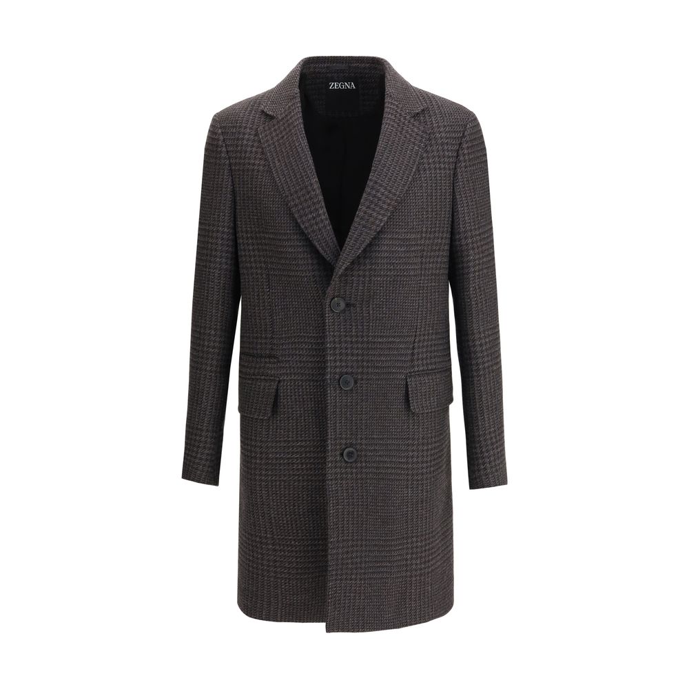 ZEGNA Brown Wool Coat ZEGNA