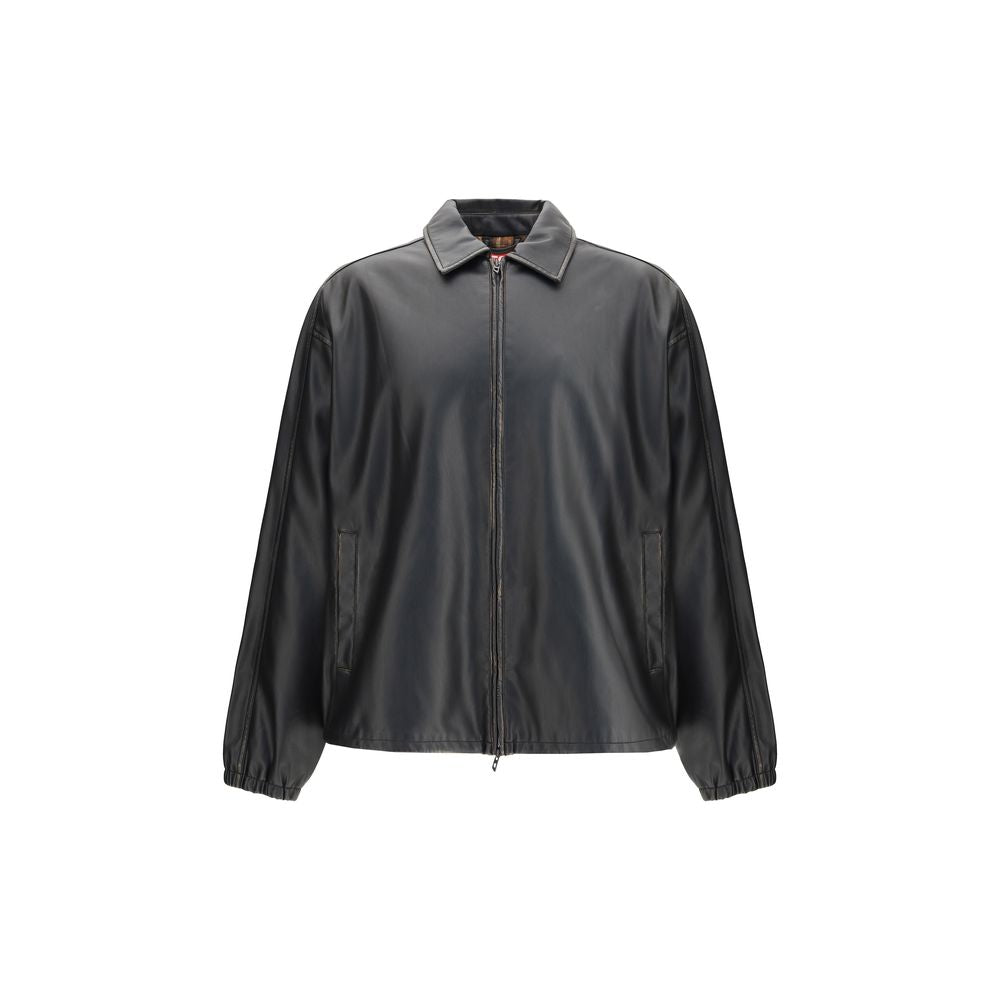 Diesel Black Polyester Biker Jacket Diesel
