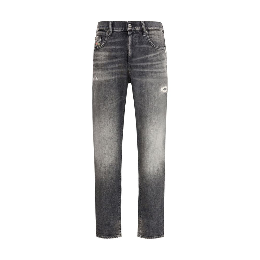 Diesel Gray Cotton Relaxed Fit Jeans Diesel