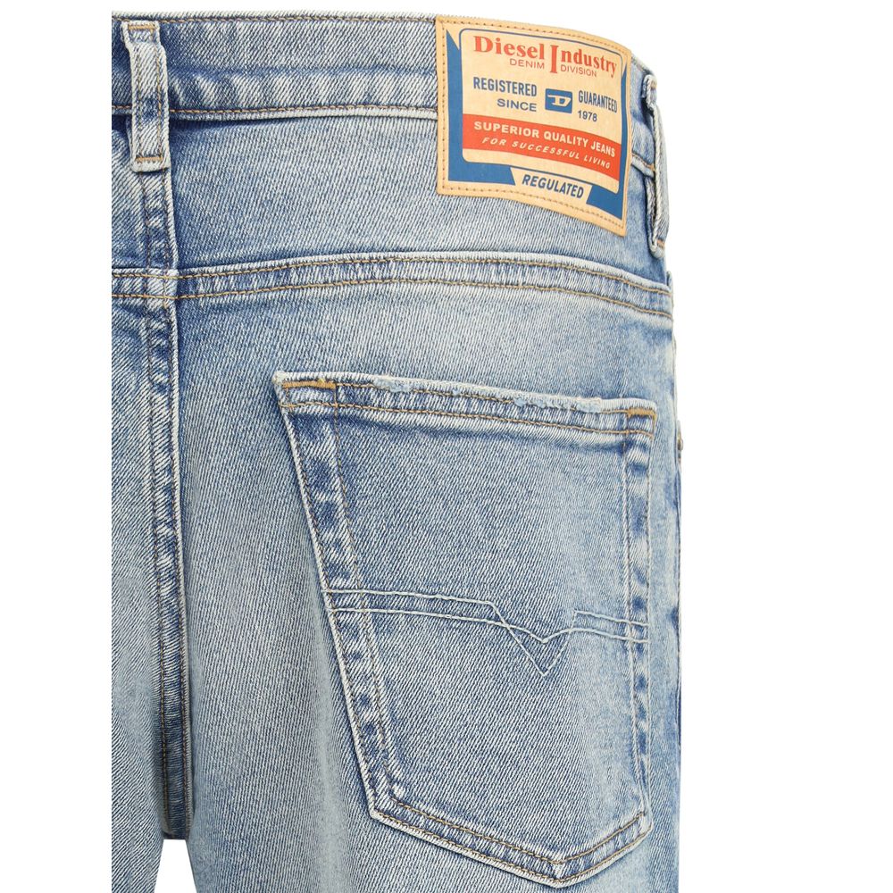Diesel Blue Cotton Tapered Jeans Diesel