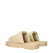 Burberry Beige Leather Slippers Burberry
