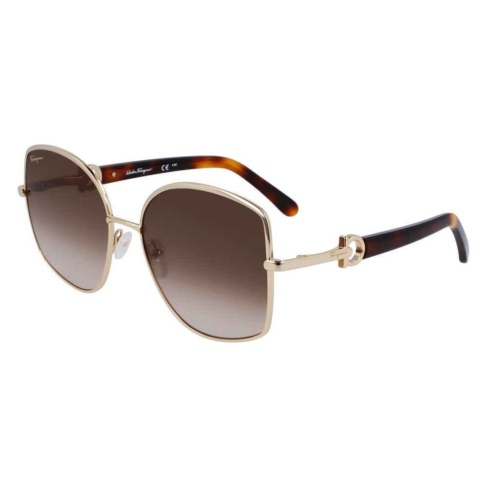Ferragamo Gold Metal Sunglasses Ferragamo