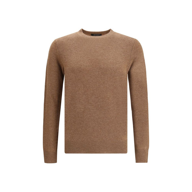 Aragona Cashmere Brown Merino Wool Sweatshirt Aragona Cashmere