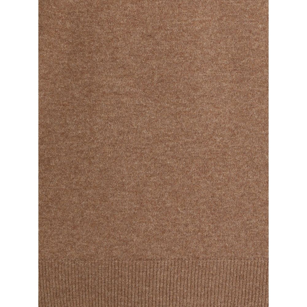 Aragona Cashmere Brown Merino Wool Sweatshirt Aragona Cashmere