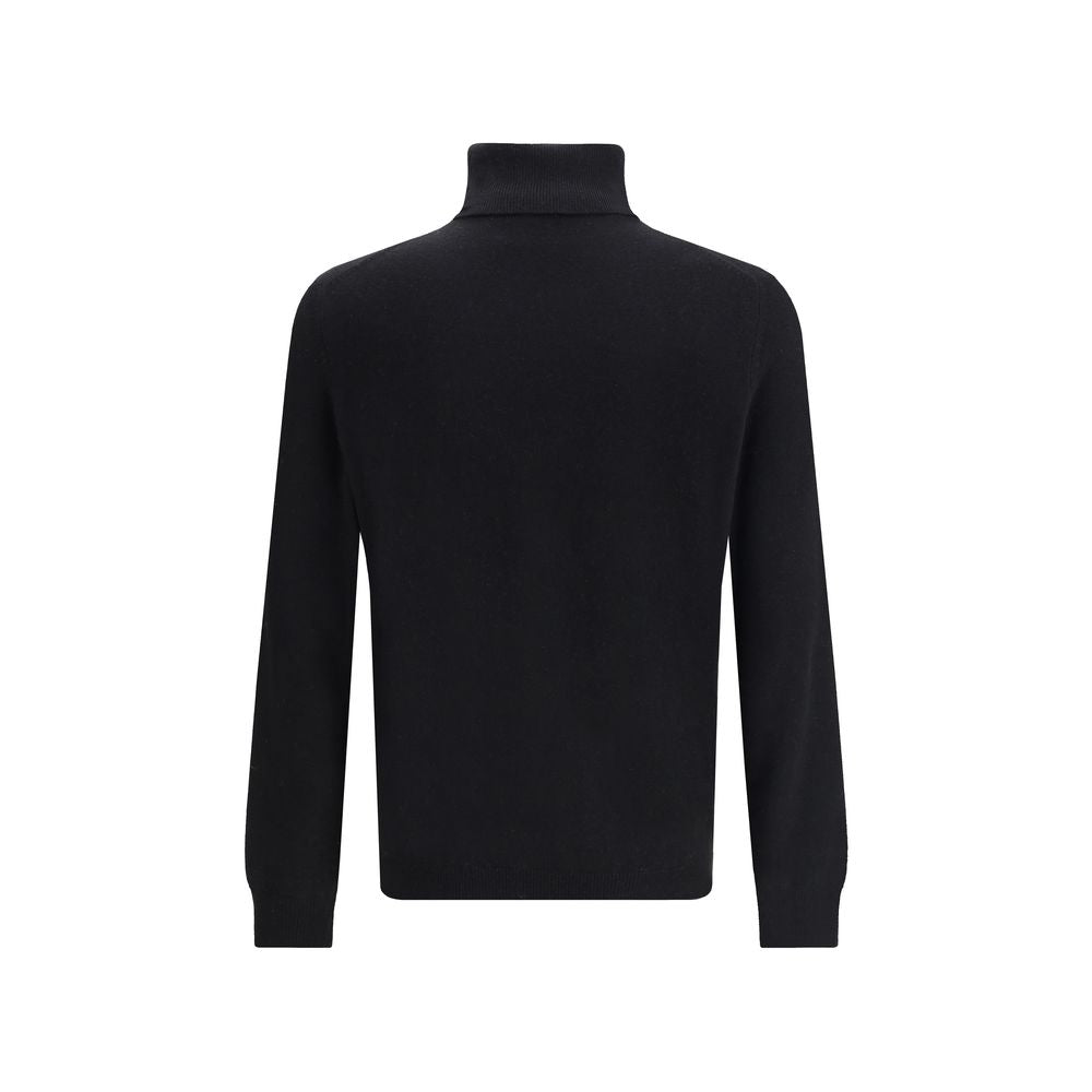 Aragona Cashmere Black Merino Wool Turtleneck Aragona Cashmere