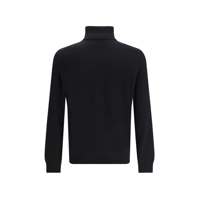 Aragona Cashmere Black Merino Wool Turtleneck Aragona Cashmere