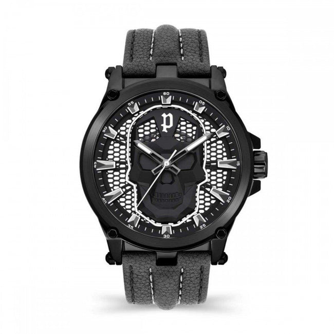 Police Black Leather Dress Watch Police