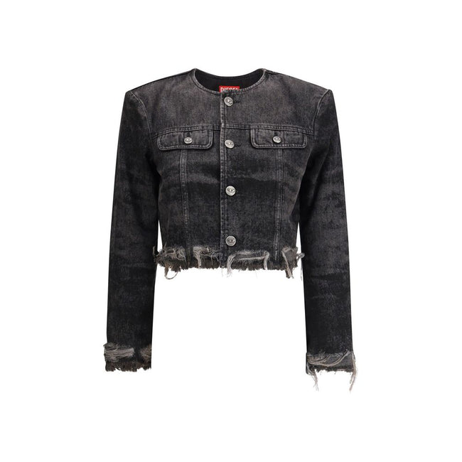 Diesel Gray Cotton Denim Jacket Diesel