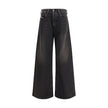 Diesel Black Cotton Relaxed Fit Jeans Diesel