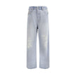 Diesel Light Blue Cotton Relaxed Fit Jeans Diesel