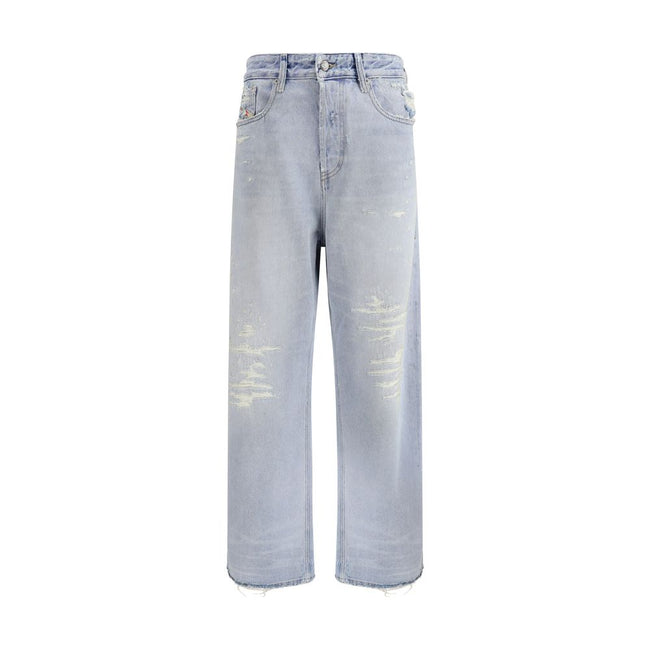 Diesel Light Blue Cotton Relaxed Fit Jeans Diesel