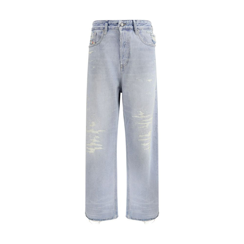 Diesel Light Blue Cotton Relaxed Fit Jeans Diesel