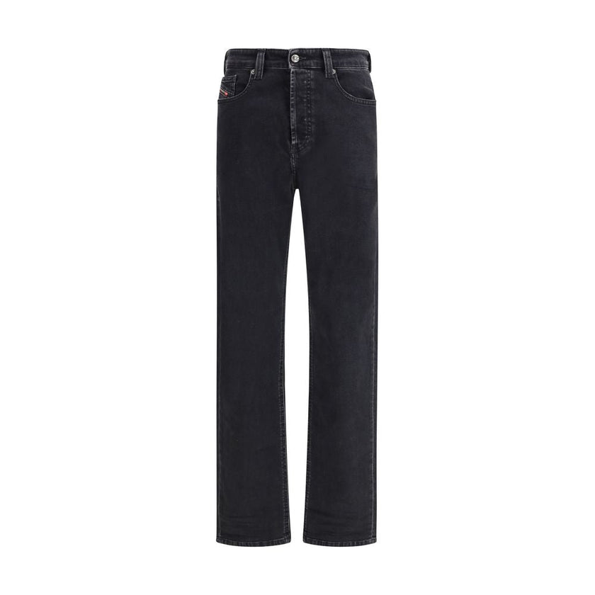 Diesel Black Cotton Relaxed Fit Jeans Diesel