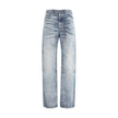 Diesel Blue Cotton Straight-Leg Jeans Diesel