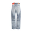 Diesel Blue Cotton Straight-Leg Jeans Diesel