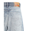 Diesel Blue Cotton Straight-Leg Jeans Diesel