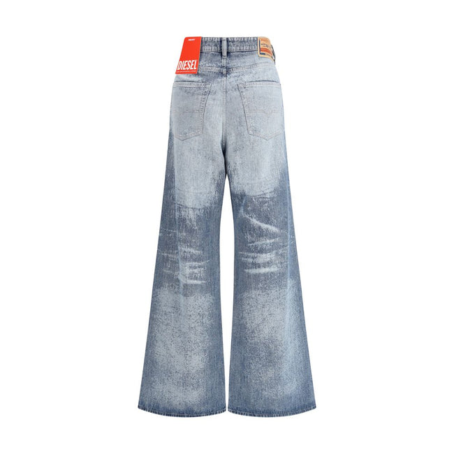 Diesel Blue Cotton Flared Jeans Diesel