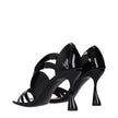 Balmain Black Leather Stiletto Heel Sandals Balmain