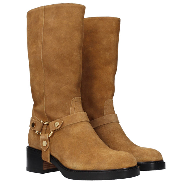 Chloé Brown Leather Ankle Boots Chloé