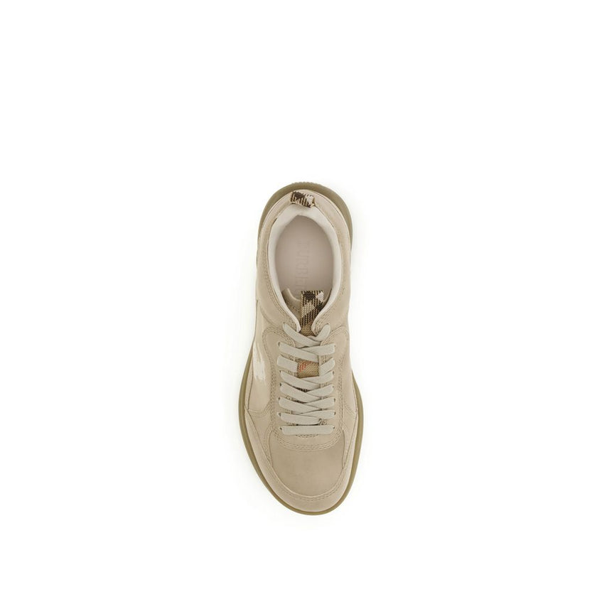 Burberry Beige Calf Leather Bos Taurus Athletic Sneakers Burberry