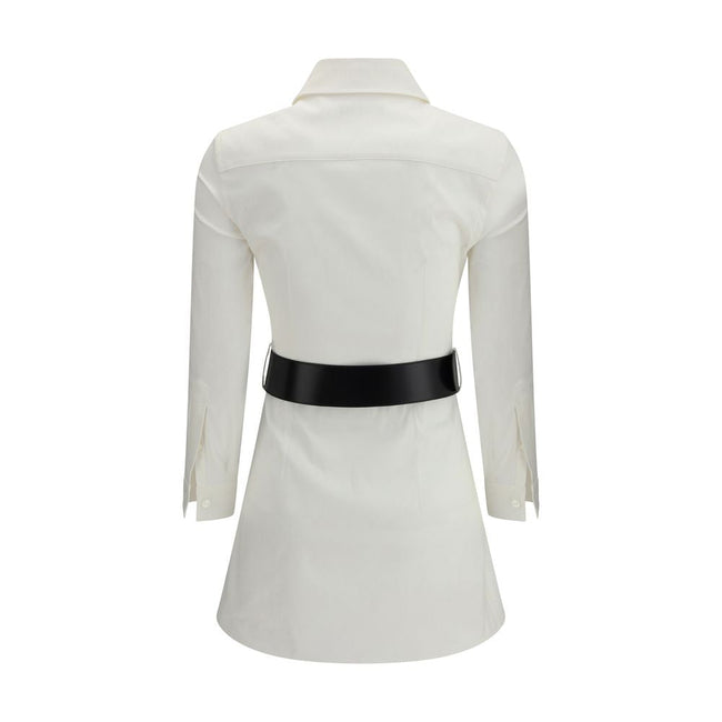 Balenciaga White Cotton Casual Dress Balenciaga
