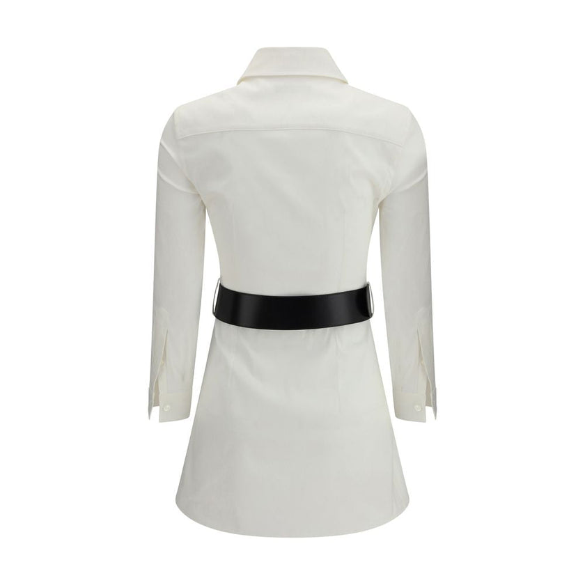 Balenciaga White Cotton Casual Dress Balenciaga
