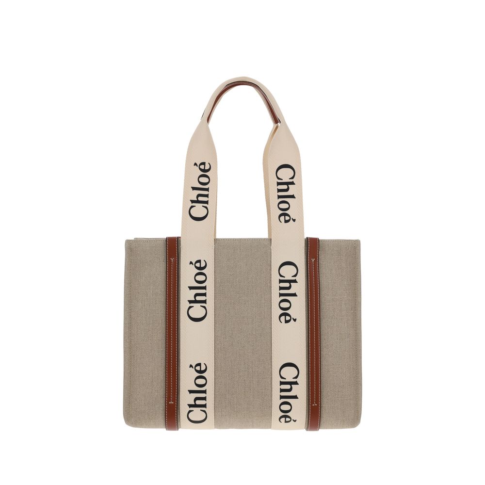 Chloé Beige Linen Handbag Chloé