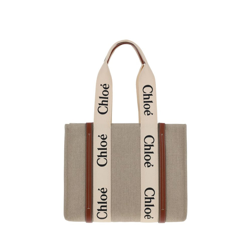 Chloé Beige Linen Handbag Chloé