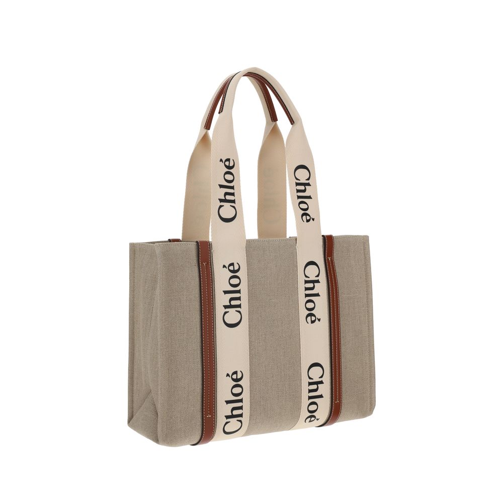 Chloé Beige Linen Handbag Chloé
