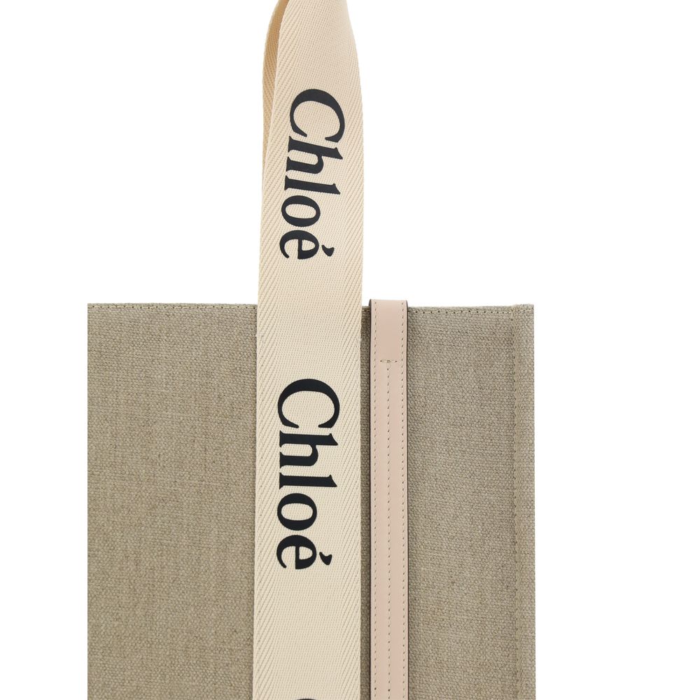 Chloé Beige Linen Handbag Chloé