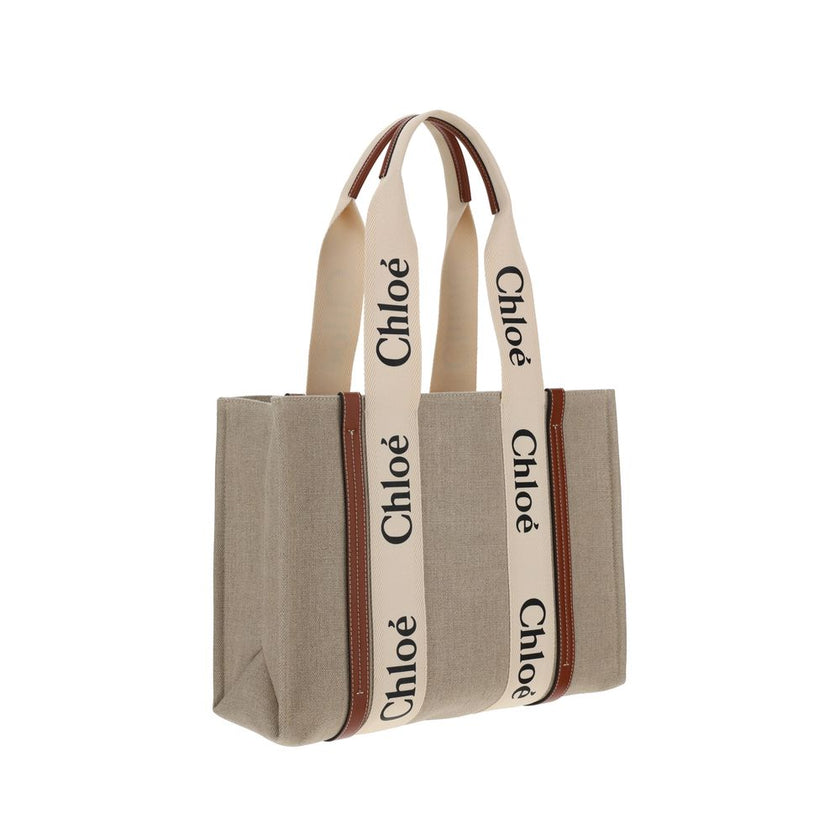 Chloé Beige Linen Handbag Chloé