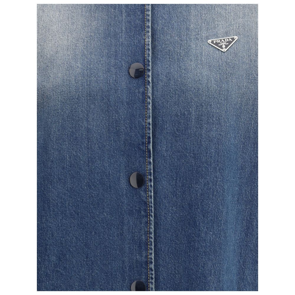 Prada Blue Cotton Denim Jacket Prada
