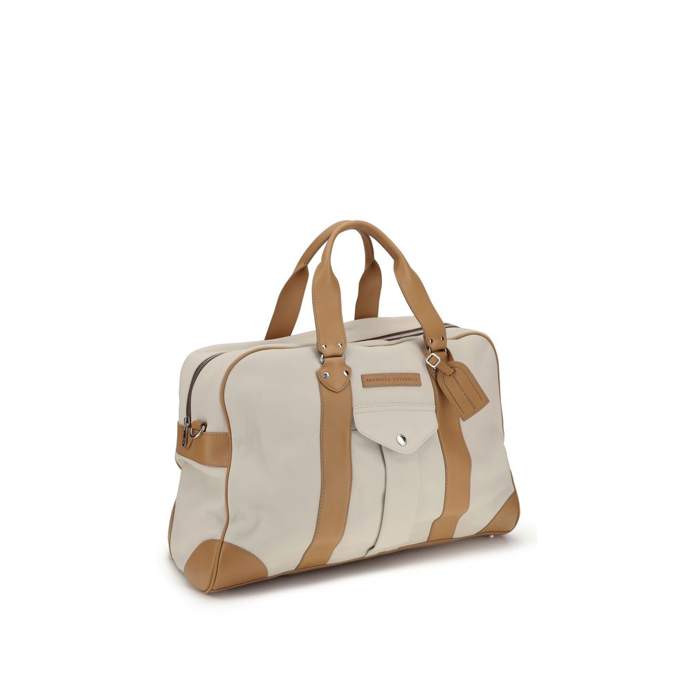 Brunello Cucinelli Beige Calf Leather Bos Taurus Luggage And Travel Brunello Cucinelli