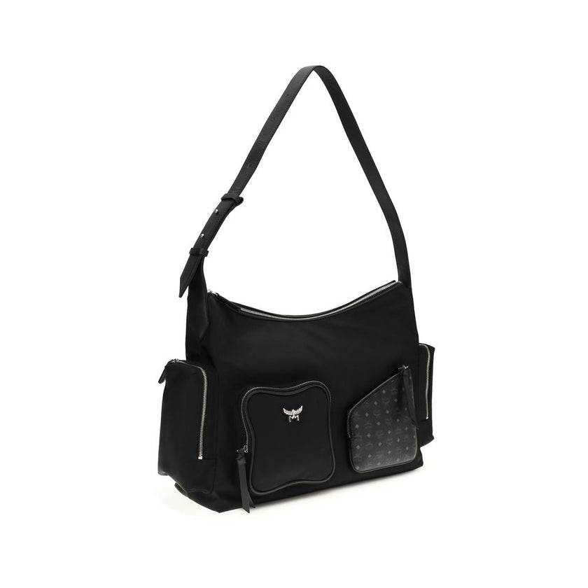 MCM Black Fabric Shoulder Bag MCM