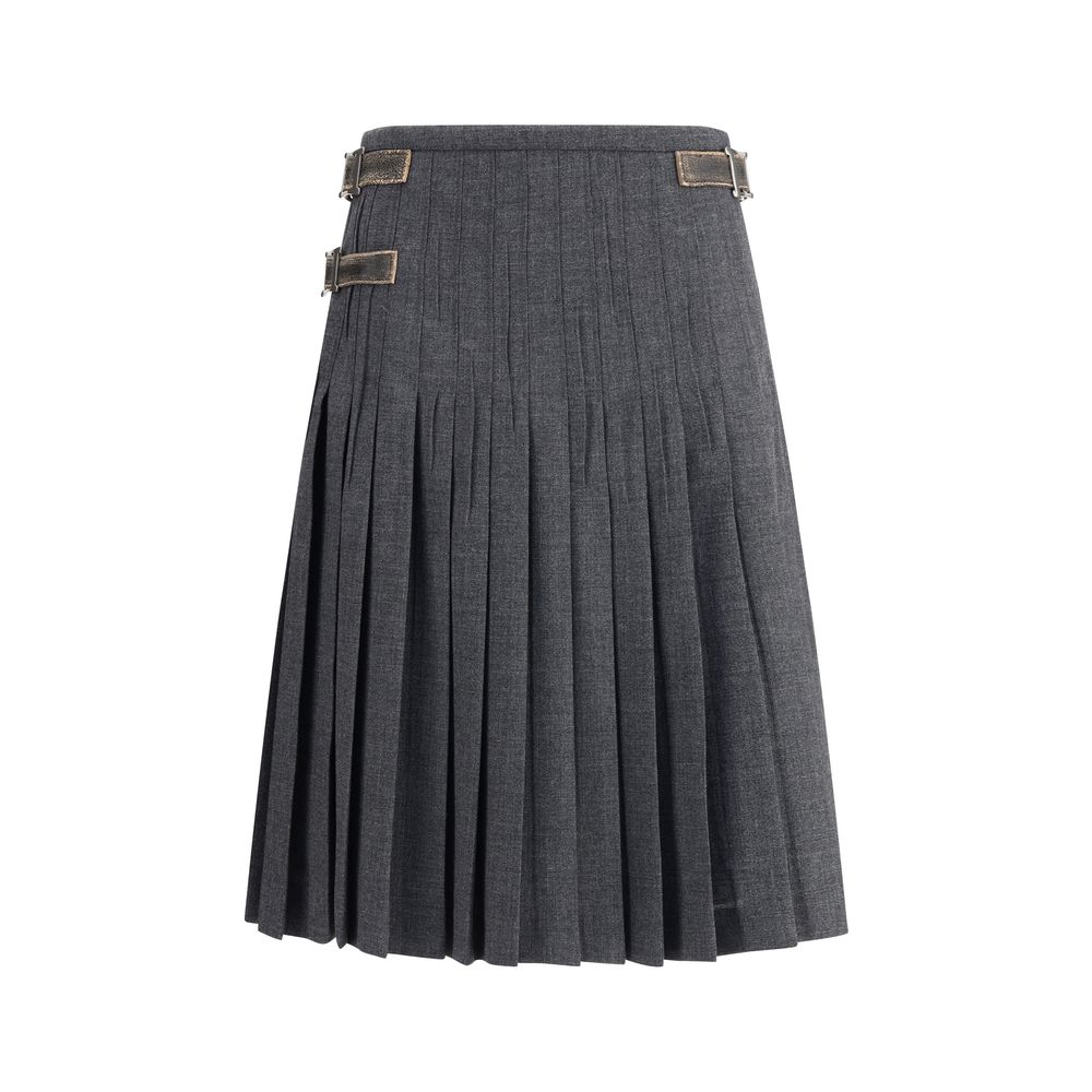 Prada Gray Mohair Long Skirt Prada