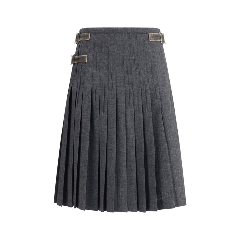Prada Gray Mohair Long Skirt Prada