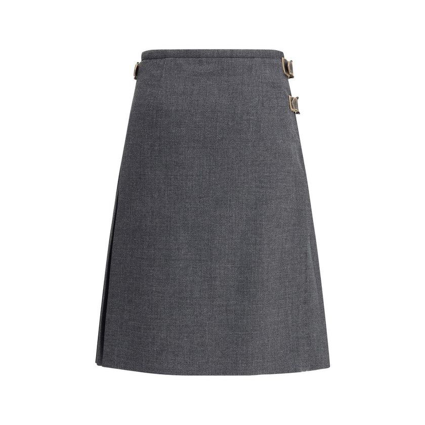 Prada Gray Mohair Long Skirt Prada