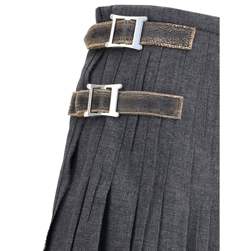 Prada Gray Mohair Long Skirt Prada