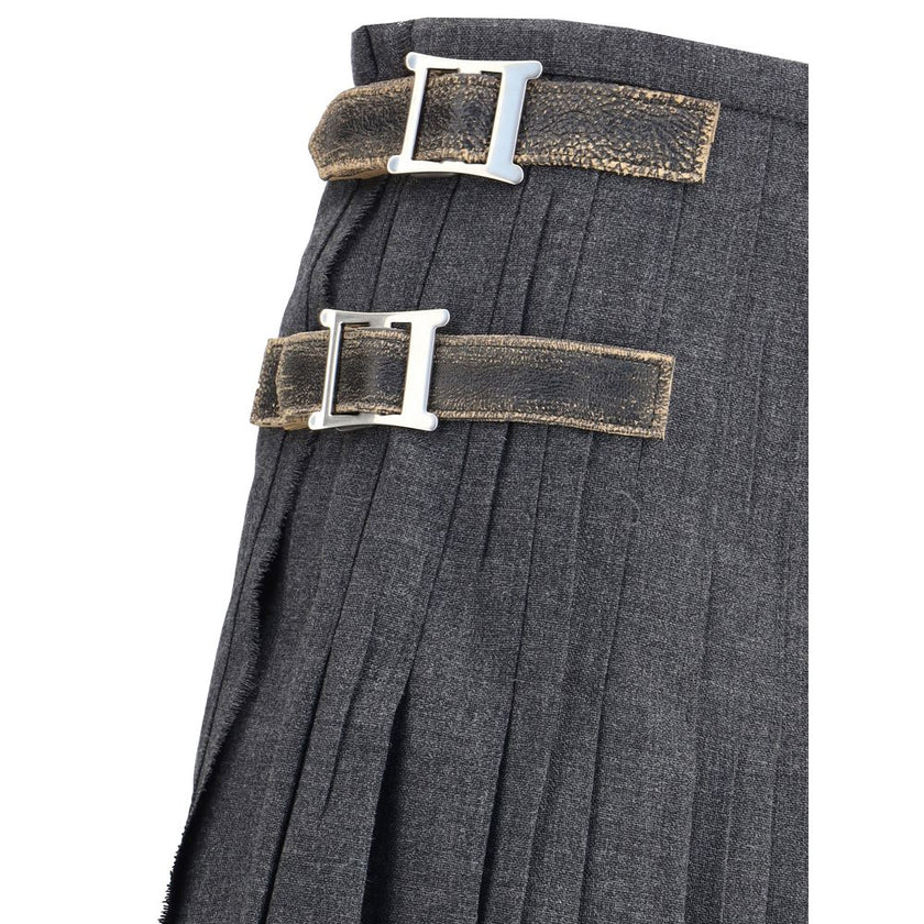 Prada Gray Mohair Long Skirt Prada