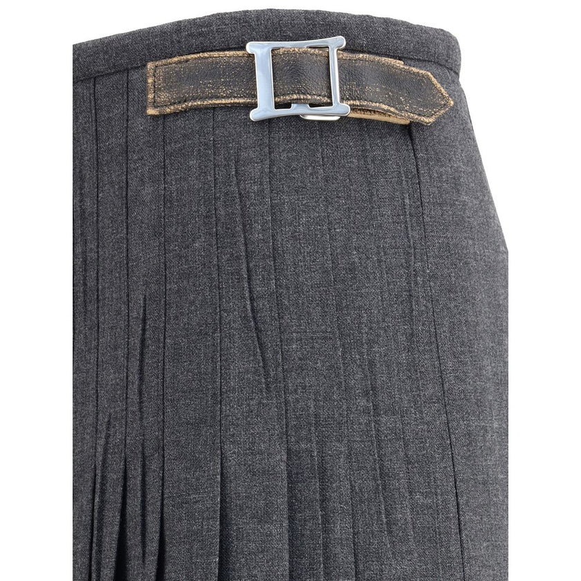 Prada Gray Mohair Long Skirt Prada