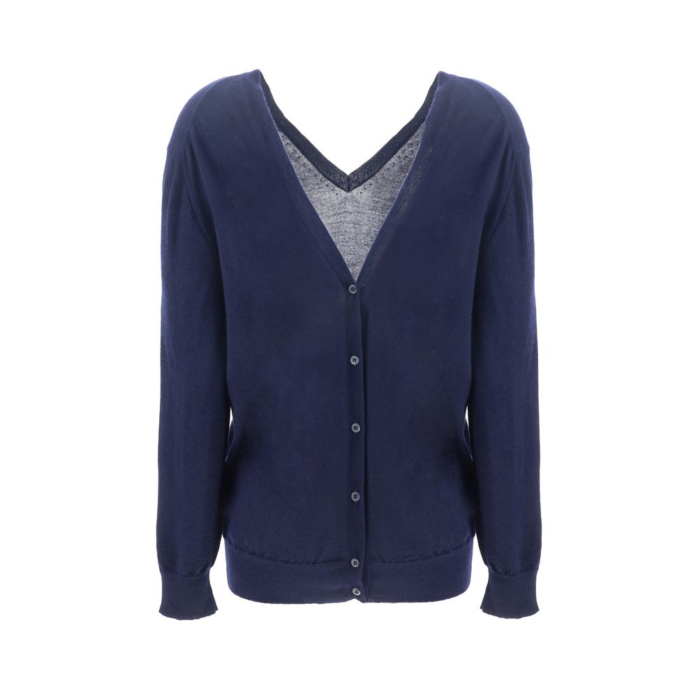 Prada Blue Cashmere Cardigan Prada