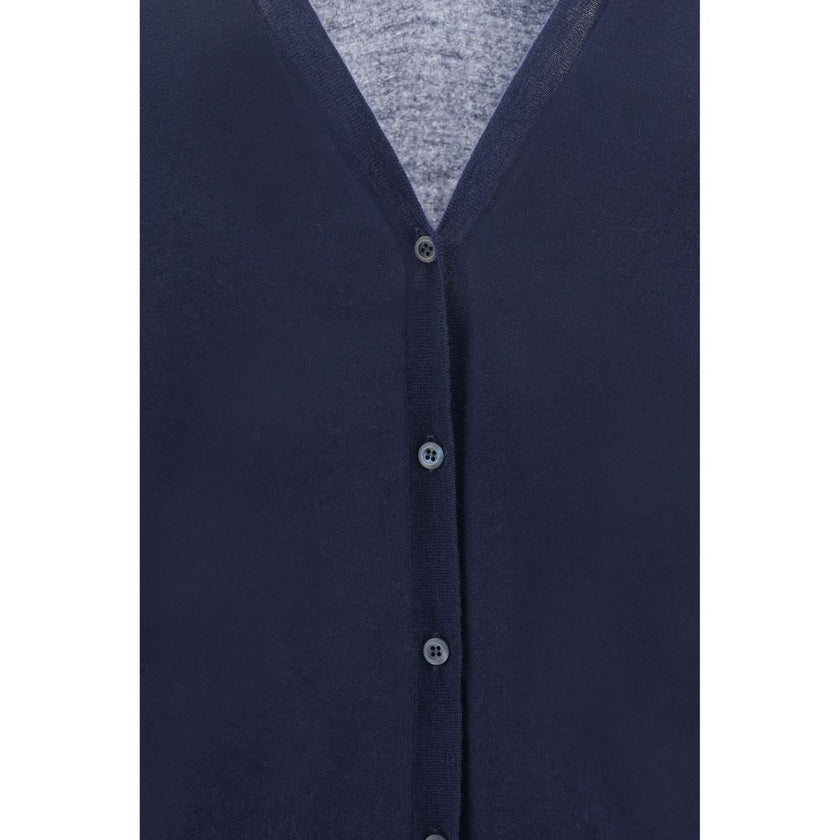 Prada Blue Cashmere Cardigan Prada