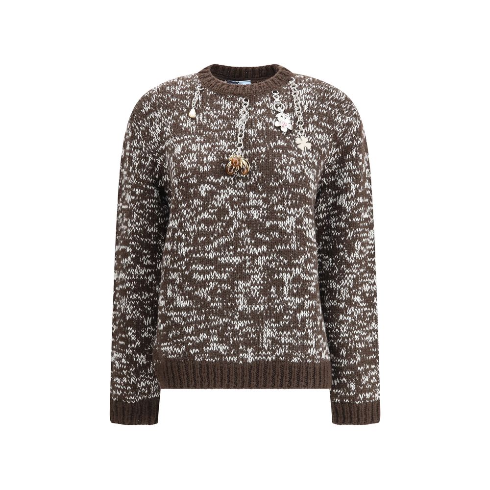 Prada Brown Fleece Wool Sweatshirt Prada