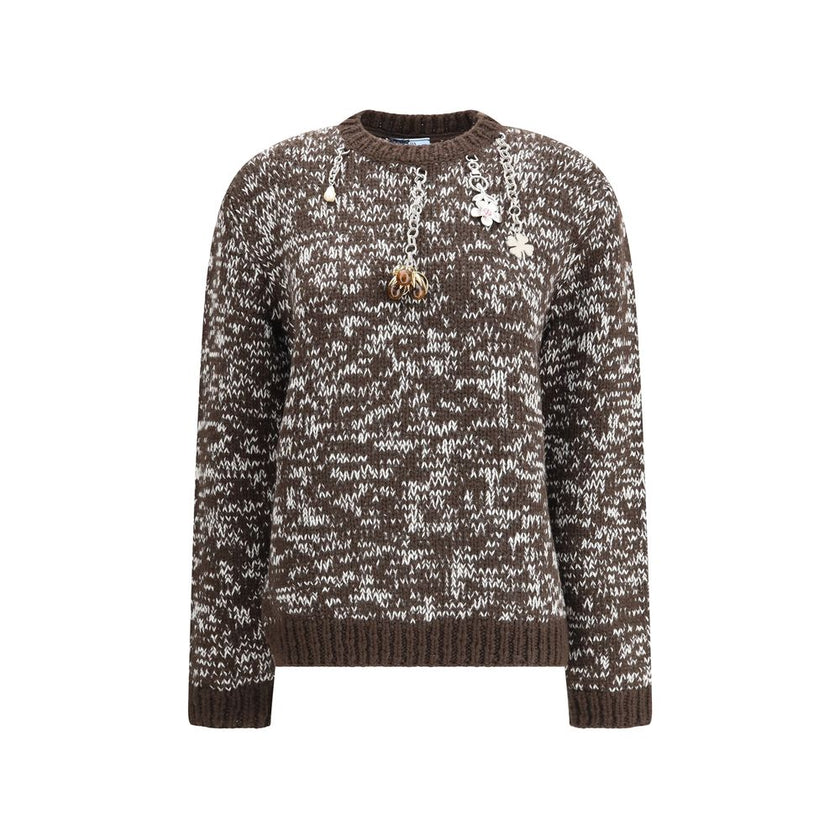 Prada Brown Fleece Wool Sweatshirt Prada